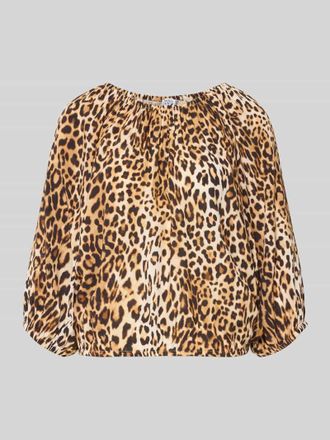 Emily van den Bergh Blusenshirt aus Viskose mit 3/4-Arm in Mittelbraun, Gr&ouml;&szlig;e 38