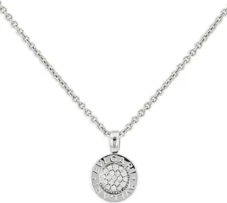 Bulgari Collana con pendente in oro bianco 18 carati con diamanti - Argento