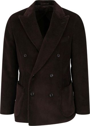 Lardini Brown Corduroy Cotton Velvet Blazer