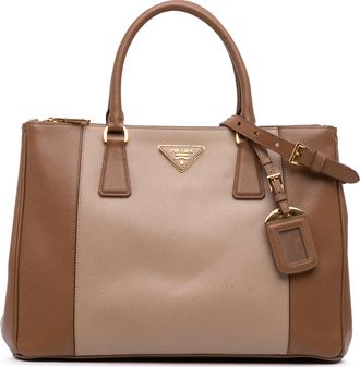 Prada Pre-owned Womens Galleria Tote Bag - Tan Leather - One Size