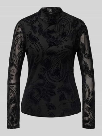 Comma Longsleeve mit Stehkragen in Black, Gr&ouml;&szlig;e 46