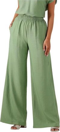 Access Fashion Access Fashion, Broeken, Dames, Groen, L, Polyester, Wijde Pijpen Broek