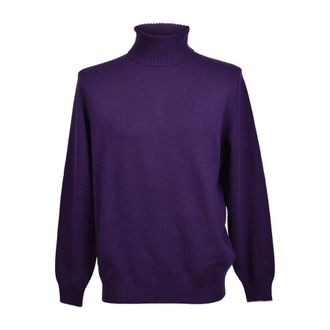 Brunello Cucinelli Purple Cashmere Turtleneck Sweater, Brand Size 54 (US Size 44)