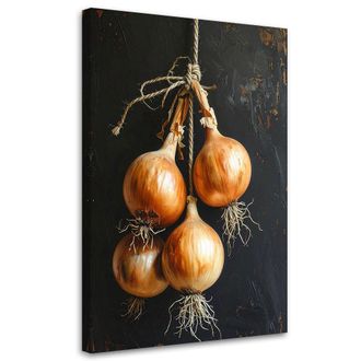 Feeby Cuadro Sobre Lienzo, Cebollas Verduras Naturaleza, 80x120
