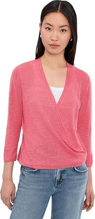 Nic+Zoe Slub Knit 4-Way Cardigan Womens Sweater Raspberry : SM, Linen/Rayon