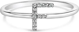 House of Brilliance 10K Gold Diamond Accent Initial A-Z Ring