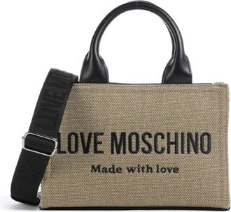 Love Moschino 2Way Handbag - Dames - Shoppers - Beige - ONE Size - Katoen - Tassen