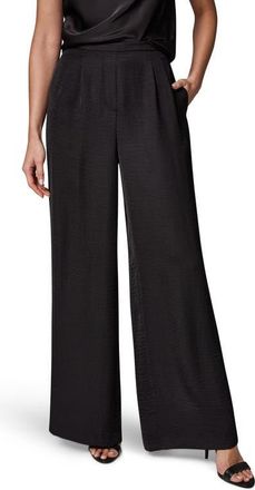 DKNY Pleat Front Wide Leg Pants in Black at Nordstrom, Size X-Large