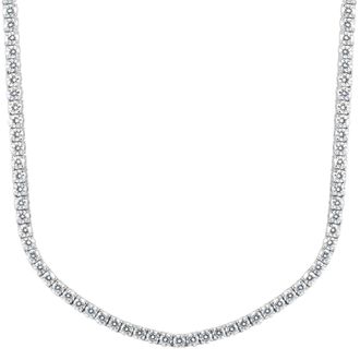 Pompeii3 Huge 23 Ct Moissanite Tennis Necklace 14K White Gold 18