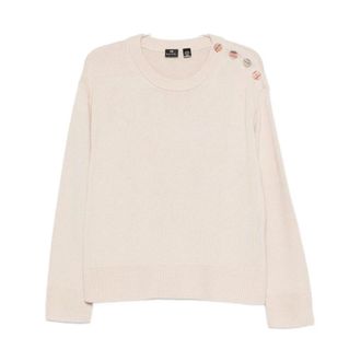 Paul Smith Round-neck Knitwear, female, Beige, Size: S Beige Round-Neck Knitwear with Unique Design
