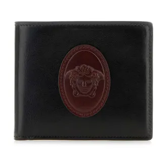 Versace Wallets & Cardholders, male, Brown, Size: ONE SIZE Roomy Leather Wallet