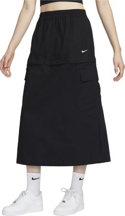 Nike (WMNS) Nike Sportswear Essential Mid-Rise Woven Cargo Midi Skirt Asia Sizing Black FV7504-010