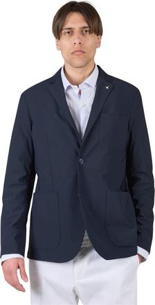AT.P. CO Blauwe Stretch Stof Herenjas - Heren - Blazers - Blauw - L - Jassen