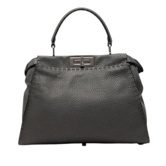 Fendi Pre-owned Handbags, female, Gray, Size: ONE SIZE Pre-owned Selleria Handbag