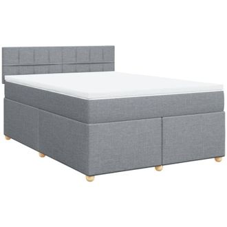 vidaXL Vidaxl - Cama Box Spring Con Colch&oacute;n Tela Gris Claro 160x200 Cm
