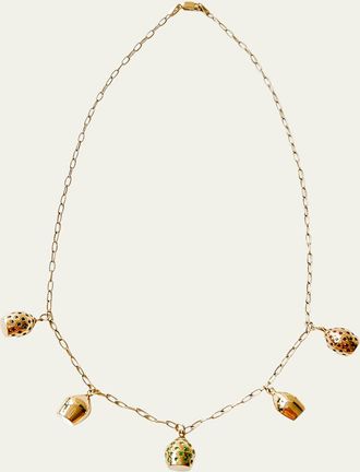 Haute Victoire Colored Stone 5 Lune Necklace, 15L