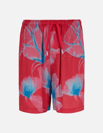 A|X Armani Exchange Mens Floral Design Red Shorts - Size: 35/34/32