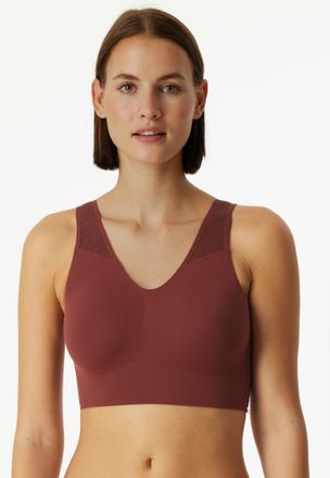 Schiesser Bustier SCHIESSER Invisible Soft Lace, Damen, Gr. 36, N-Gr, 516, burgund, Single Jersey, Obermaterial: 75% Polyamid, 25% Elasthan, BHs Bustier, heraus