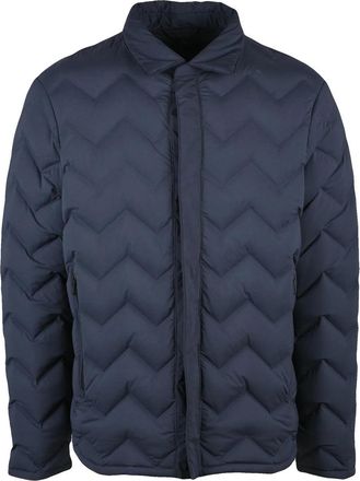 Emporio Armani Chevron-Patterned Down Jacket With Snap Button Closure