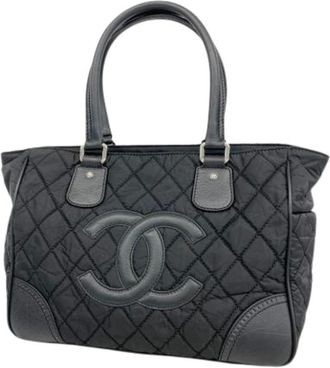 Chanel Pre-owned Handbags, female, Black, Size: ONE SIZE Pre-owned Nylon Handbag