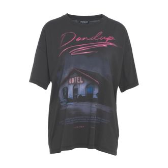 Dondup T-Shirts, female, Multicolor, S, Stylish Motel Graphic Print T-Shirt