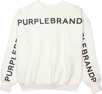 Purple logo-print cotton sweatshirt - men - Cotton - S - White