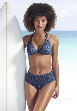 Elbsand Bikini-Hose ELBSAND Letra, Damen, Gr. 34, N-Gr, schwarz, Recycling-Polyamid, bedruckt, Badehosen Bikini-Hose, mit tollem Wording