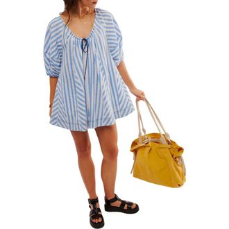 Free People Bop Around Stripe Romper in Oxford Combo at Nordstrom Rack, Size X-Large