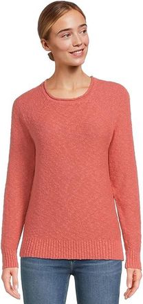 L.L.Bean Midweight Cotton Slub Rollneck Pullover Womens Sweater Sienna Brick : XL