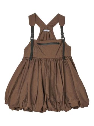 Cecilie Bahnsen balloon peplum top - women - Recycled Polyester - 10 - Brown