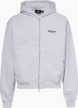 Represent Mens Owners Club Ash Grey Zip Hoodie - Size: 38
