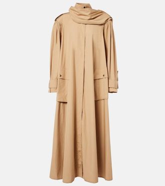 Chlo&eacute; Scarf-detail cotton coat