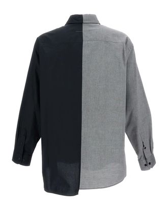 Maison Margiela Two-Tone Poplin Shirt - Black