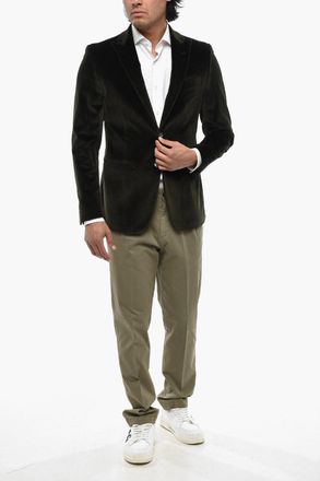 Corneliani CODE Blazer in Velour con Rever a Lancia Corneliani