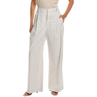 Brunello Cucinelli Off White Wide Leg Trousers, Brand Size 40 (US Size 6)