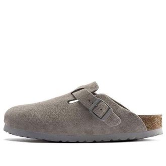 Birkenstock Boston Soft Footbed Regular Suede Stone Coin 1020549
