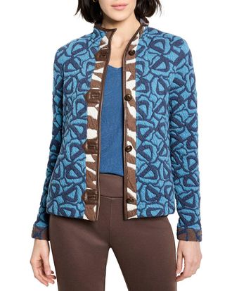 Nic+Zoe Nic+Zoe Petite Quilted Faux Leather Trim Jacket