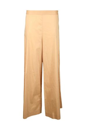 Liviana Conti Cropped Wide-Leg Trousers with Smooth Waistband and Subtle Pleats