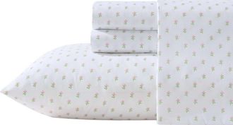Laura Ashley Violet Print Microfiber Sheet Set in Lt-Pastel Green at Nordstrom Rack, Size Twin