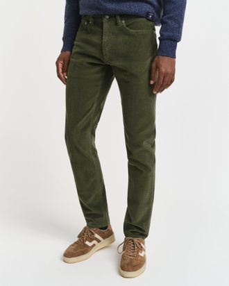 GANT Men Slim Fit Corduroy Jeans (33/34) COUNTRY GREEN
