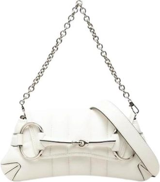 Gucci Pre-owned Satchel - Dames - Vintage Schoudertas - Wit - ONE Size - Leer - Vintage
