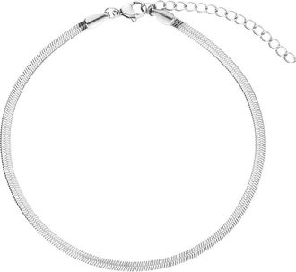 Adornia Tarnish Resistant Herringbone Chain Anklet in Silver at Nordstrom Rack