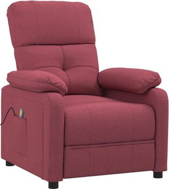 vidaXL Sillón de masaje de tela rojo tinto Vidaxl