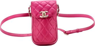 Chanel You Can Phone Waist Bag Quilted Lambskin belt bag - Roze