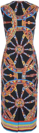 Dolce & Gabbana Womens Sleeveless Satin Dress Multicolour Viscose