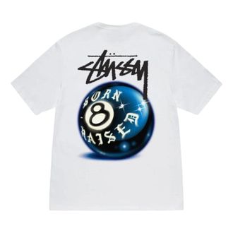 St&uuml;ssy Born x Raised 8 Ball T-Shirt White 3903852-WHIT