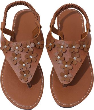 Generic Walking Sandals, Womens Casual Clip Toe Flat Roman Shoes Summer Fashion Ladies Sandals Flat Sandal for Women Size 4.5