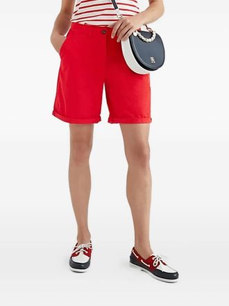 Tommy Hilfiger button-fastening shorts - women - Cotton/Elastane/TENCEL - 34 - Red