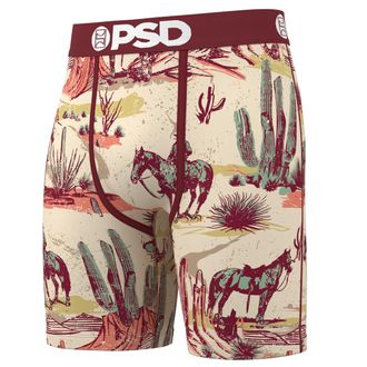 PSD Mens Western Print Boxer Briefs - 7 Inch Inseam Breathable and Supportive Mens Underwear, Ranch Life, L