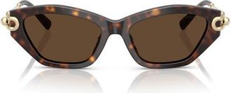 Tiffany & Co. 53mm Cat Eye Sunglasses in Havana /Light Brown at Nordstrom
